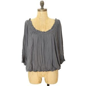 Gibson Nordstrom Bubble Fit Balloon Sleeve Top Size M Knit Blouse Gray NWT B21